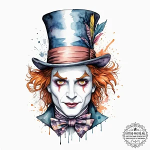The mad hatter's tea party, tattoo line art,... - эскиз тату (№1755615042_0, 19.08.2025 14:50) — tattoo-photo.ru