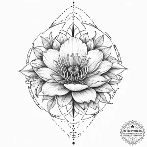Tattoo sketch a personal birth flower combine... - эскиз тату (№1755615264_0, 19.08.2025 14:54) — tattoo-photo.ru