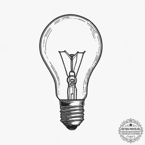 A vintage lightbulb filament glowing, artisti... - эскиз тату (№1755619404_0, 19.08.2025 16:03) — tattoo-photo.ru