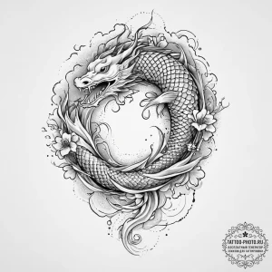 Tattoo design a fine line pattern of falling... - эскиз тату (№1755620847_0, 19.08.2025 16:27) — tattoo-photo.ru