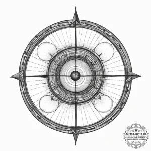 Tattoo design a futuristic sniper rifle scope... - эскиз тату (№1755622324_0, 19.08.2025 16:52) — tattoo-photo.ru