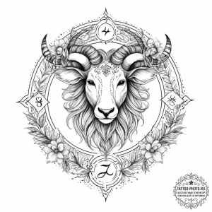Tattoo sketch a zodiac animal made entirely o... - эскиз тату (№1755622940_0, 19.08.2025 17:02) — tattoo-photo.ru