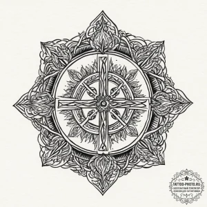 A blackwork sleeve concept featuring various... - эскиз тату (№1755628739_0, 19.08.2025 18:38) — tattoo-photo.ru
