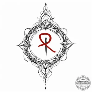 58. tattoo sketch: "mir" rune subtly incorpor... - эскиз тату (№1755629152_0, 19.08.2025 18:45) — tattoo-photo.ru