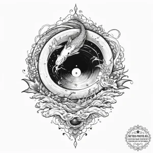 A gramophone playing vinyl record of the plan... - эскиз тату (№1755629782_0, 19.08.2025 18:56) — tattoo-photo.ru