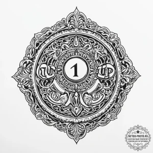 Tattoo sketch a retro arcade button with "1up... - эскиз тату (№1755631038_0, 19.08.2025 19:17) — tattoo-photo.ru