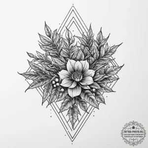 Tattoo design a thorny bush or bramble, symbo... - эскиз тату (№1755631435_0, 19.08.2025 19:23) — tattoo-photo.ru