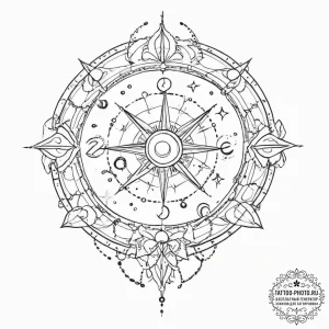 Tattoo sketch a zodiac constellation formed b... - эскиз тату (№1755632275_0, 19.08.2025 19:37) — tattoo-photo.ru