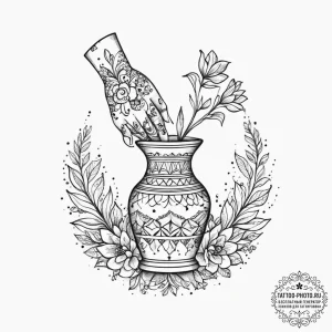 A person throwing a pottery vase on a wheel.,... - эскиз тату (№1755635179_0, 19.08.2025 20:26) — tattoo-photo.ru