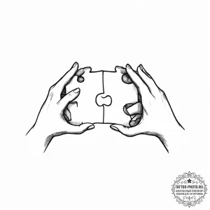 Tattoo sketch a silhouette of two hands formi... - эскиз тату (№1755637277_0, 19.08.2025 21:01) — tattoo-photo.ru