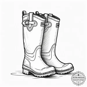 Tattoo sketch a pair of wellington boots, sug... - эскиз тату (№1755640595_0, 19.08.2025 21:56) — tattoo-photo.ru