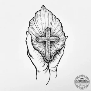 A hand holding a delicate, translucent seashe... - эскиз тату (№1755644528_0, 19.08.2025 23:02) — tattoo-photo.ru