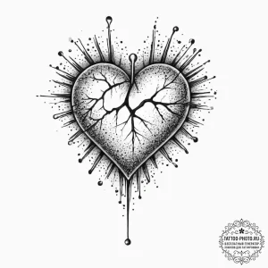 Tattoo design a heart with a subtle "pulse" l... - эскиз тату (№1755646793_0, 19.08.2025 23:39) — tattoo-photo.ru