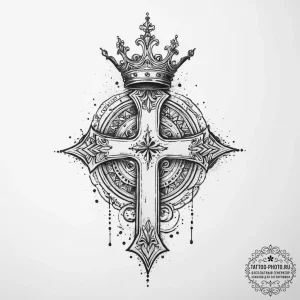 Tattoo design 'player 1' with a crown above i... - эскиз тату (№1755648441_0, 20.08.2025 00:07) — tattoo-photo.ru