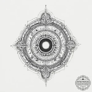 Tattoo design two halves of a telescope, look... - эскиз тату (№1755657276_0, 20.08.2025 02:34) — tattoo-photo.ru