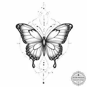Tattoo design a minimalist geometric butterfl... - эскиз тату (№1755657692_0, 20.08.2025 02:41) — tattoo-photo.ru