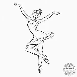 Tattoo sketch a small, graceful dancer's silh... - эскиз тату (№1755658741_0, 20.08.2025 02:59) — tattoo-photo.ru