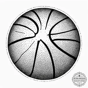 A close-up of the texture of a basketball., i... - эскиз тату (№1755660171_0, 20.08.2025 03:22) — tattoo-photo.ru