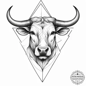 Tattoo design a taurus bull formed by a serie... - эскиз тату (№1755660375_0, 20.08.2025 03:26) — tattoo-photo.ru