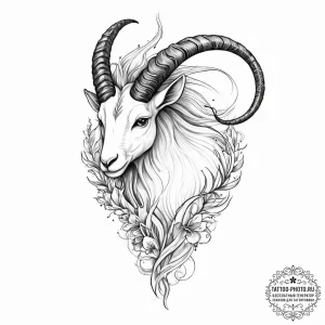 Tattoo design a capricorn goat-fish hybrid, w... - эскиз тату (№1755660772_0, 20.08.2025 03:32) — tattoo-photo.ru