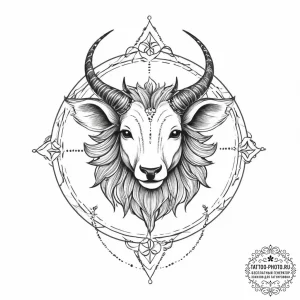 Tattoo sketch a zodiac animal in sketch style... - эскиз тату (№1755661747_0, 20.08.2025 03:49) — tattoo-photo.ru
