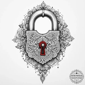 Tattoo sketch a stylized lock on one partner,... - эскиз тату (№1755661946_0, 20.08.2025 03:52) — tattoo-photo.ru