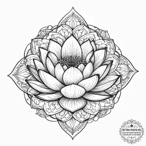 Tattoo sketch a lotus flower pushing through... - эскиз тату (№1755662540_0, 20.08.2025 04:02) — tattoo-photo.ru