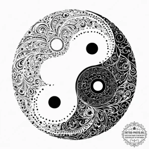 Tattoo sketch a stylized "yin and yang" symbo... - эскиз тату (№1755662936_0, 20.08.2025 04:08) — tattoo-photo.ru