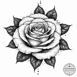 Rose, tattoo sketch design, dotwork shading,... - эскиз тату (№1755664560_0, 20.08.2025 04:36) — tattoo-photo.ru