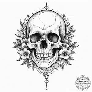 Memento mori (still life with a skull), tatto... - эскиз тату (№1755671910_0, 20.08.2025 06:38) — tattoo-photo.ru