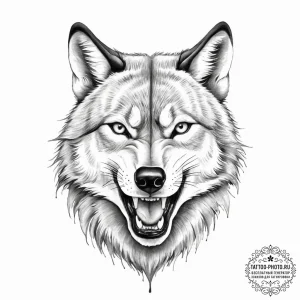 Wolf grin - эскиз тату (№1755696520_0, 20.08.2025 13:28) — tattoo-photo.ru