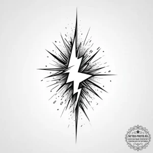 Tattoo design a stylized lightning bolt strik... - эскиз тату (№1755696736_0, 20.08.2025 13:32) — tattoo-photo.ru