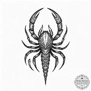 Tattoo design a scorpio scorpion with the "de... - эскиз тату (№1755698649_0, 20.08.2025 14:04) — tattoo-photo.ru