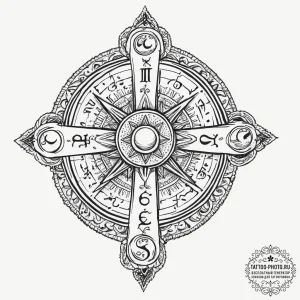 Tattoo sketch the zodiac glyph with a single,... - эскиз тату (№1755699471_0, 20.08.2025 14:17) — tattoo-photo.ru