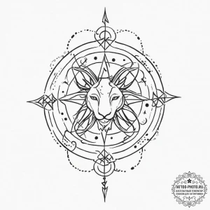 Tattoo sketch a zodiac glyph with a rough, ha... - эскиз тату (№1755700097_0, 20.08.2025 14:28) — tattoo-photo.ru