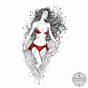 Tattoo sketch aquarius's water-bearer comical... - эскиз тату (№1755702147_0, 20.08.2025 15:02) — tattoo-photo.ru