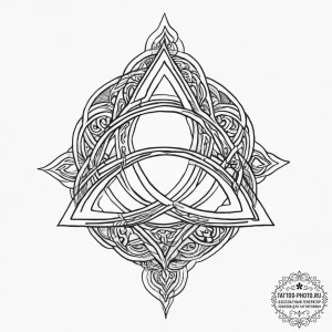 Triquetra, tattoo line art, clean lines, cris... - эскиз тату (№1755704597_0, 20.08.2025 15:43) — tattoo-photo.ru