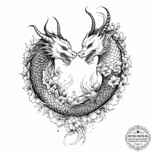 Tattoo design a stylized handshake between tw... - эскиз тату (№1755705419_0, 20.08.2025 15:56) — tattoo-photo.ru