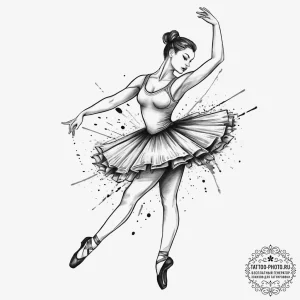Ballerina, tattoo flash sheet design, on a cl... - эскиз тату (№1755706867_0, 20.08.2025 16:21) — tattoo-photo.ru