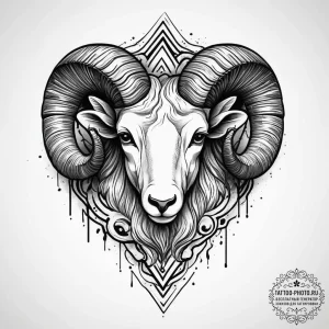 Tattoo sketch an aries ram's head looking lik... - эскиз тату (№1755708485_0, 20.08.2025 16:48) — tattoo-photo.ru