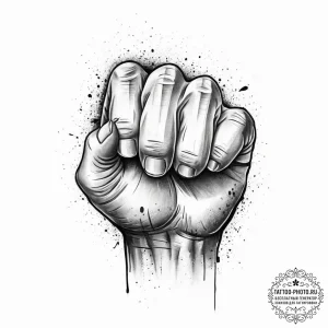 Tattoo sketch a clenched fist made of stylize... - эскиз тату (№1755710557_0, 20.08.2025 17:22) — tattoo-photo.ru