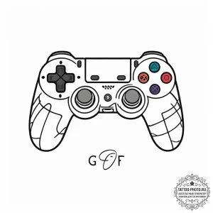 Tattoo design a gaming controller with a "gg"... - эскиз тату (№1755711183_0, 20.08.2025 17:33) — tattoo-photo.ru