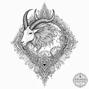 Tattoo design a capricorn goat-fish, appearin... - эскиз тату (№1755711593_0, 20.08.2025 17:39) — tattoo-photo.ru