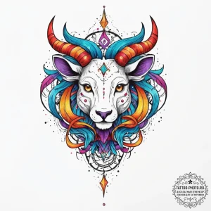 Tattoo design a zodiac symbol with a subtle '... - эскиз тату (№1755712625_0, 20.08.2025 17:57) — tattoo-photo.ru