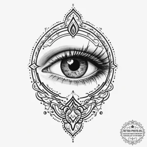 Keyhole with an eye peeping through, tattoo f... - эскиз тату (№1755715252_0, 20.08.2025 18:40) — tattoo-photo.ru