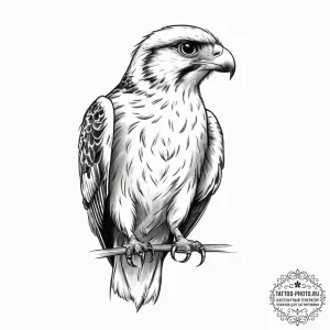 Falcon, ink illustration for tattoo, rough sk... - эскиз тату (№1755716071_0, 20.08.2025 18:54) — tattoo-photo.ru
