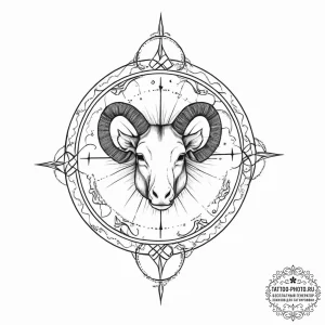 Tattoo design a zodiac animal's silhouette fi... - эскиз тату (№1755719365_0, 20.08.2025 19:49) — tattoo-photo.ru