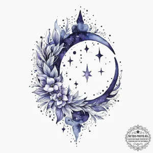 Tattoo design: a watercolor lunitsa in shades... - эскиз тату (№1755720613_0, 20.08.2025 20:10) — tattoo-photo.ru