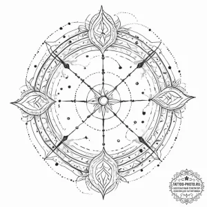 Tattoo sketch a zodiac constellation with a v... - эскиз тату (№1755726791_0, 20.08.2025 21:53) — tattoo-photo.ru