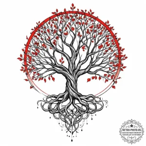 Tattoo design a strong, rooted tree, symboliz... - эскиз тату (№1755729500_0, 20.08.2025 22:38) — tattoo-photo.ru
